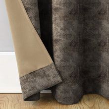 Load image into Gallery viewer, Rayna Decor Suede Velvet Texture Eyelet Door Curtain, Brown