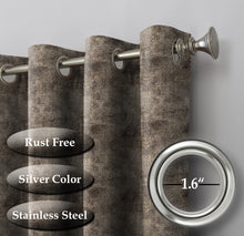 Load image into Gallery viewer, Rayna Decor Suede Velvet Texture Eyelet Door Curtain, Brown
