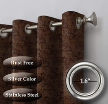 Load image into Gallery viewer, Rayna Decor Suede Velvet Texture Eyelet Door Curtain, Dark Chocolate