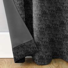 Load image into Gallery viewer, Rayna Decor Suede Velvet Texture Eyelet Door Curtain, Dark Grey