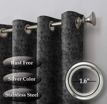 Load image into Gallery viewer, Rayna Decor Suede Velvet Texture Eyelet Door Curtain, Dark Grey