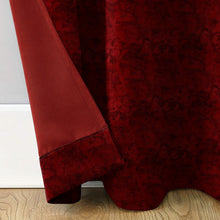 Load image into Gallery viewer, Rayna Decor Suede Velvet Texture Eyelet Door Curtain, Red