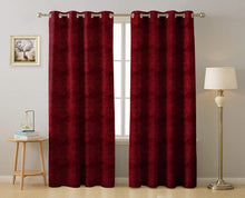 Load image into Gallery viewer, Rayna Decor Suede Velvet Texture Eyelet Door Curtain, Scarlet Red