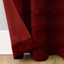 Load image into Gallery viewer, Rayna Decor Suede Velvet Texture Eyelet Door Curtain, Scarlet Red