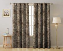 Load image into Gallery viewer, Rayna Decor Suede Velvet Texture Eyelet Door Curtain, Dark Beige