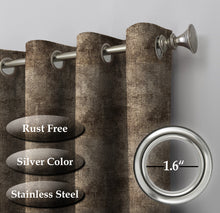 Load image into Gallery viewer, Rayna Decor Suede Velvet Texture Eyelet Door Curtain, Dark Beige