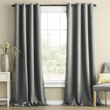 Load image into Gallery viewer, Rayna Decor Fabric Solid Window Curtain, Set of 1, Frost Grey