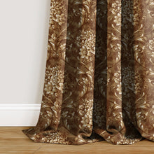Load image into Gallery viewer, Rayna Decor Set of 2 Soft Luxury Floral Suede Velvet Eyelet Window Curtains, Bronze-2