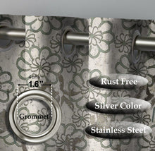 Load image into Gallery viewer, Rayna Decor Set of 1 Floral Damask Jute Jacquard Eyelet Window Curtain with Rust Free Eyelet Rings, Green