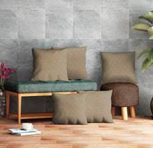Load image into Gallery viewer, Rayna Decor Polyester Printed Cushion Covers for Living Room,16x16 Inches, Set of 5,Smokybrown