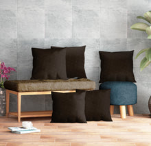 Load image into Gallery viewer, Rayna Decor Polyester Printed Cushion Covers for Living Room,16x16 Inches, Set of 5,Russet Coffee