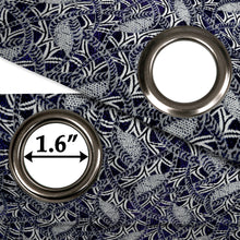 Load image into Gallery viewer, Rayna Decor Set of 2 Floral Damask Jute Jacquard Eyelet Long Door Curtain with Rust Free Eyelet Ringss. - 4x9 feet, Royal Blue-3