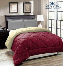Load image into Gallery viewer, Rayna Decor Soft/Lightweight All Weather Reversible Microfiber Double Comforter/Quilt,90x100 Inches,Plum and Vanilla