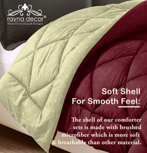 Load image into Gallery viewer, Rayna Decor Soft/Lightweight All Weather Reversible Microfiber Double Comforter/Quilt,90x100 Inches,Plum and Vanilla