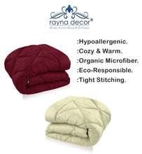 Load image into Gallery viewer, Rayna Decor Soft/Lightweight All Weather Reversible Microfiber Double Comforter/Quilt,90x100 Inches,Plum and Vanilla