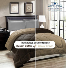 Load image into Gallery viewer, Rayna Decor Soft/Lightweight All Weather Reversible Microfiber Single Bed Comforter/Quilt,90x60 Inches,RussetCoffee and Smokybrown