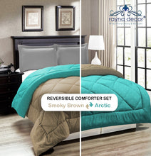 Load image into Gallery viewer, Rayna Decor Soft/Lightweight All Weather Reversible Microfiber Single Bed Comforter/Quilt,90x60 Inches,Smokybrown and Arctic