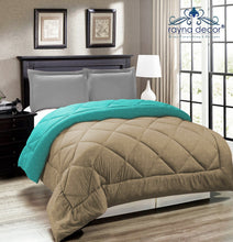 Load image into Gallery viewer, Rayna Decor Soft/Lightweight All Weather Reversible Microfiber Single Bed Comforter/Quilt,90x60 Inches,Smokybrown and Arctic