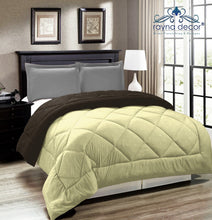 Load image into Gallery viewer, Rayna Decor Soft/Lightweight All Weather Reversible Microfiber Single Bed Comforter/Quilt,90x60 Inches,Russet Coffee and Vanilla