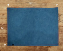 Load image into Gallery viewer, Rayna Decor Leather Dining Placemats for Dining Table Waterproof Wipeable Washable Placemats Heat-Resistant Non-Slip Kitchen Place Mats,Blue