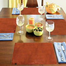Load image into Gallery viewer, Rayna Decor Leather Dining Placemats for Dining Table Waterproof Wipeable Washable Placemats Heat-Resistant Non-Slip Kitchen Place Mats,TAN