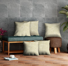 Load image into Gallery viewer, Rayna Decor Jacquard Velvet Cushion Covers for Living Room,16x16 Inches, Set of 5,Cream
