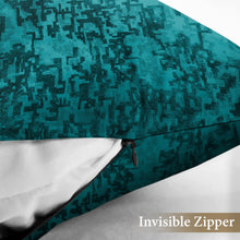 Load image into Gallery viewer, Rayna Decor Jacquard Velvet Cushion Covers for Living Room,16x16 Inches, Set of 5,Teal