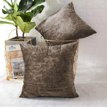 Load image into Gallery viewer, Rayna Decor Jacquard Velvet Cushion Covers for Living Room,16x16 Inches,Set of 5, Smokybrown
