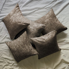 Load image into Gallery viewer, Rayna Decor Jacquard Velvet Cushion Covers for Living Room,16x16 Inches,Set of 5, Smokybrown