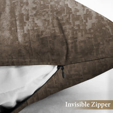 Load image into Gallery viewer, Rayna Decor Jacquard Velvet Cushion Covers for Living Room,16x16 Inches,Set of 5, Smokybrown