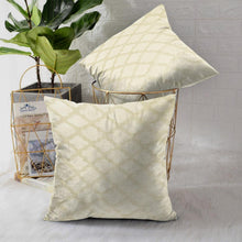 Load image into Gallery viewer, Rayna Decor Jacquard Velvet Cushion Covers for Living Room,16x16 Inches, Set of 5,Cream-1