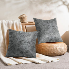 Load image into Gallery viewer, Rayna Decor Texture Suede Imported Velvet Reversible Cushion Covers for Living Room, Pack of 1 & 2, Silver
