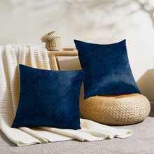 Load image into Gallery viewer, Rayna Decor Texture Suede Imported Velvet Reversible Cushion Covers for Living Room, Pack of 1 & 2, Navy Blue
