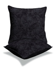 Load image into Gallery viewer, Rayna Decor Texture Suede Imported Velvet Reversible Cushion Covers for Living Room, Pack of 1 & 2, Grey Black