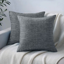 Load image into Gallery viewer, Rayna Decor Jacquard Chenille 100TC Cushion Cover, Pack of 1 & 2, Stone