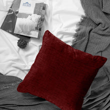 Load image into Gallery viewer, Rayna Decor Jacquard Chenille 100TC Cushion Cover, Pack of 1 & 2, Ruby