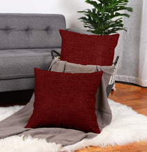 Load image into Gallery viewer, Rayna Decor Jacquard Chenille 100TC Cushion Cover, Pack of 1 & 2, Ruby