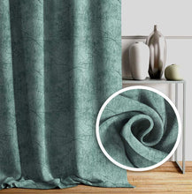 Load image into Gallery viewer, Rayna Decor Soft Luxury Suede Velvet Solid Eyelet Window Curtain (4.5 x 5 Feet), Mint Aqua