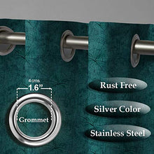 Load image into Gallery viewer, Rayna Decor Soft Luxury Suede Velvet Solid Eyelet Window Curtain (4.5 x 5 Feet), Teal Blue