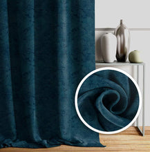 Load image into Gallery viewer, Rayna Decor Soft Luxury Suede Velvet Solid Eyelet Window Curtain (4.5 x 5 Feet), Ultramarine