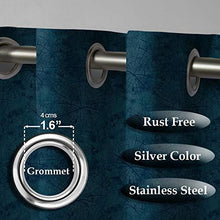 Load image into Gallery viewer, Rayna Decor Soft Luxury Suede Velvet Solid Eyelet Window Curtain (4.5 x 5 Feet), Ultramarine