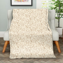 Load image into Gallery viewer, Rayna Decor Super Soft Unique Fringe Design Digital Pattern Suede Velvet Decorative Throw/Sofa Cover for Sofa,Couch, Bed and Living Room,140x125 cms,Pack of 2, Cream
