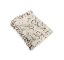 Load image into Gallery viewer, Rayna Decor Super Soft Unique Fringe Design Digital Pattern Suede Velvet Decorative Throw/Sofa Cover for Sofa,Couch, Bed and Living Room,140x125 cms,Pack of 2, Cream