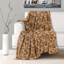 Load image into Gallery viewer, Rayna Decor Super Soft Unique Fringe Design Digital Pattern Suede Velvet Decorative Throw/Sofa Cover for Sofa,Couch, Bed and Living Room,140x125 cms,Pack of 2, Bronze
