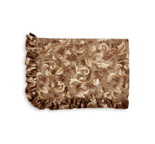 Load image into Gallery viewer, Rayna Decor Super Soft Unique Fringe Design Digital Pattern Suede Velvet Decorative Throw/Sofa Cover for Sofa,Couch, Bed and Living Room,140x125 cms,Pack of 2, Bronze