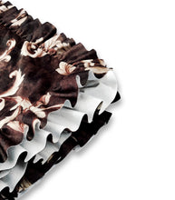 Load image into Gallery viewer, Rayna Decor Super Soft Unique Fringe Design Digital Pattern Suede Velvet Decorative Throw/Sofa Cover for Sofa,Couch, Bed and Living Room,140x125 cms,Pack of 2, Coffee