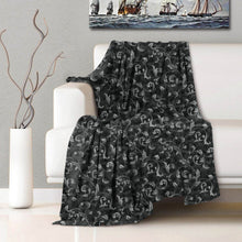 Load image into Gallery viewer, Rayna Decor Super Soft Unique Fringe Design Digital Pattern Suede Velvet Decorative Throw/Sofa Cover for Sofa,Couch, Bed and Living Room,140x125 cms,Pack of 2, Black&Grey