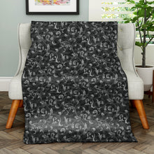 Load image into Gallery viewer, Rayna Decor Super Soft Unique Fringe Design Digital Pattern Suede Velvet Decorative Throw/Sofa Cover for Sofa,Couch, Bed and Living Room,140x125 cms,Pack of 2, Black&Grey