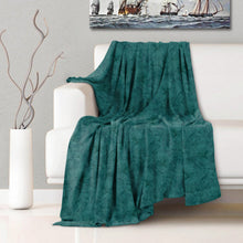 Load image into Gallery viewer, Rayna Decor Super Soft Unique Fringe Design Digital Pattern Suede Velvet Decorative Throw/Sofa Cover for Sofa,Couch, Bed and Living Room,140x125 cms,Pack of 2, Teal Blue
