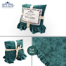Load image into Gallery viewer, Rayna Decor Super Soft Unique Fringe Design Digital Pattern Suede Velvet Decorative Throw/Sofa Cover for Sofa,Couch, Bed and Living Room,140x125 cms,Pack of 2, Teal Blue